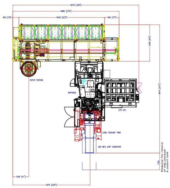 Doosan NHP 4000 HMC with DN Linear 12 Pallet System, Probing, Tool Laser Measurment, Micro Chip Conveyor, TSC