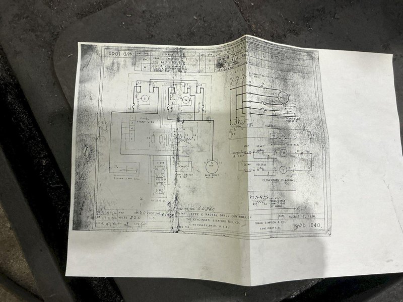 8' X 19" CINCINNATI BICKFORD RADIAL DRILL: STOCK #18554