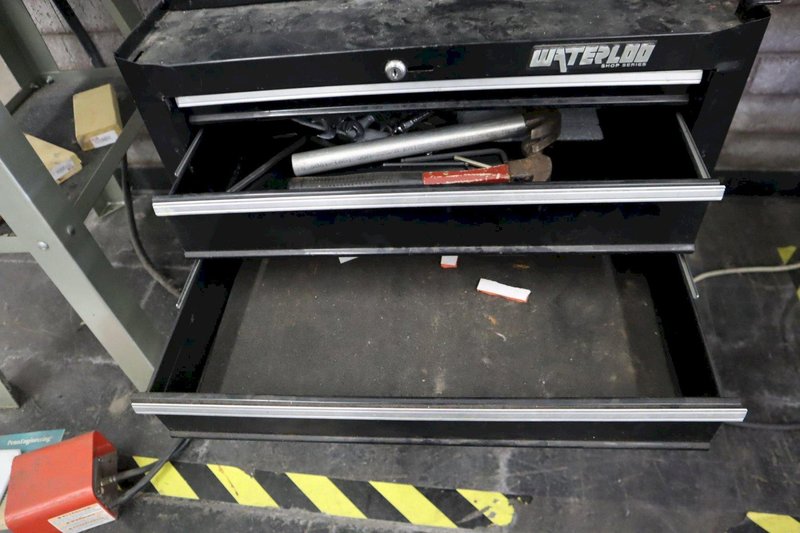 Waterloo Rolling Tool Chest with Top Box and assorted Contents- Auction Item