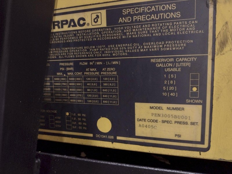 CAT CRIMPUTER HOSE CRIMPING PRESS &amp; DIES, WITH ENERPAC HYDRUALIC UNIT: YOBRO #24865