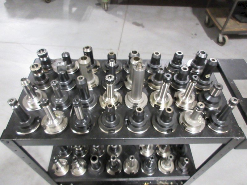 Big Bear Rolling Tool Cart with (64) CAT50 Pockets and (47) CAT50 Assorted Tool Holders- Auction Item