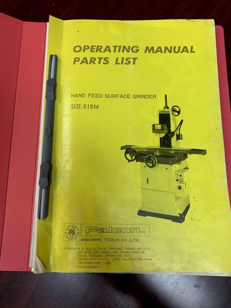 Chevalier FSG-618M Hand Feed Surface Grinder, S/N A3864016.
