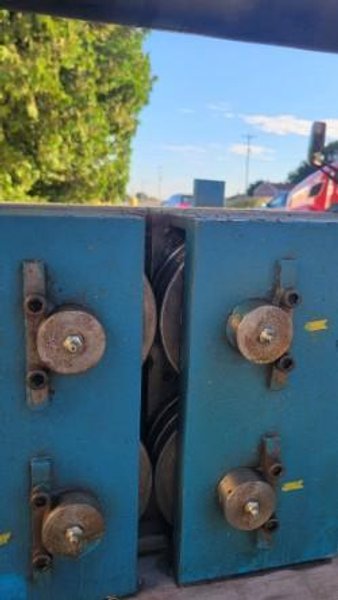 20"wide (4) Roll width adjustable Strip Edging Roll Stand