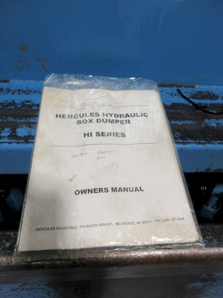 Hercules HI Series Model A39376 Hydraulic Box Dumper- Auction Item