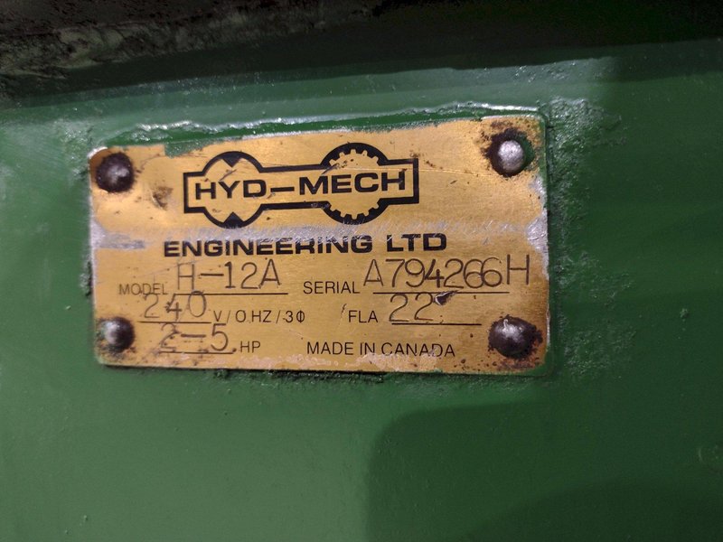 12&quot; X 12&quot; HYD-MECH MODEL #H-12A FULL AUTOMATIC FEED HORIZONTAL BANDSAW: STOCK #22130