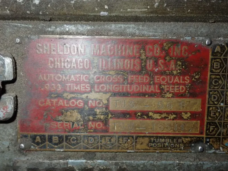 SHELDON MACHINE CO. 10" X 35" LATHE  -  TUS-56P