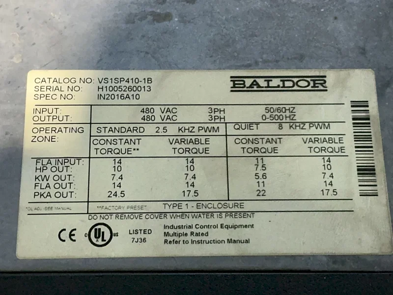 BALDOR H2 INVERTER  -  VS1P410-1B