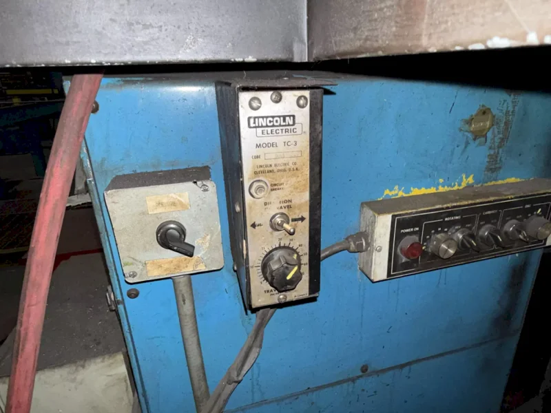 13" HOLLOW SPINDLE DRILCO ROTARY PIPE WELDING SYSTEM WITH LINCOLN DC600 WELDER: STOCK #25859