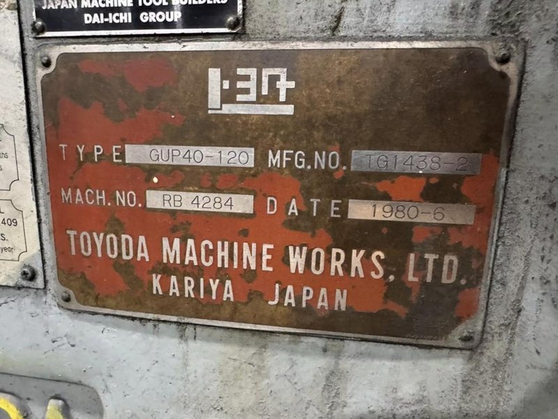 TOYODA GPU40-120 CYLINDRICAL GRINDER. STOCK # 0653726