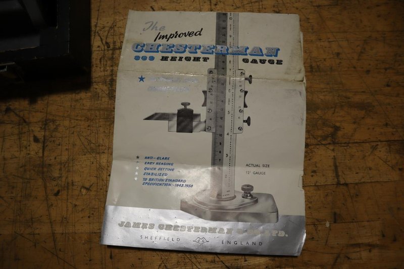 Chesterman 20" Height Gage with Wood Case- Auction Item