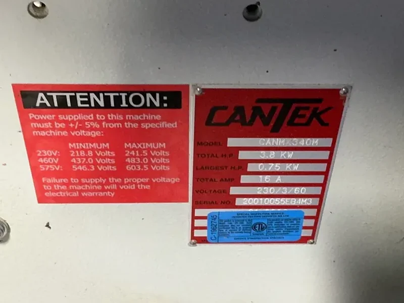 CANTEK 3.8 KW, 3"X72"BELT AUTOMATIC EDGEBANDER  -  CANMX340M