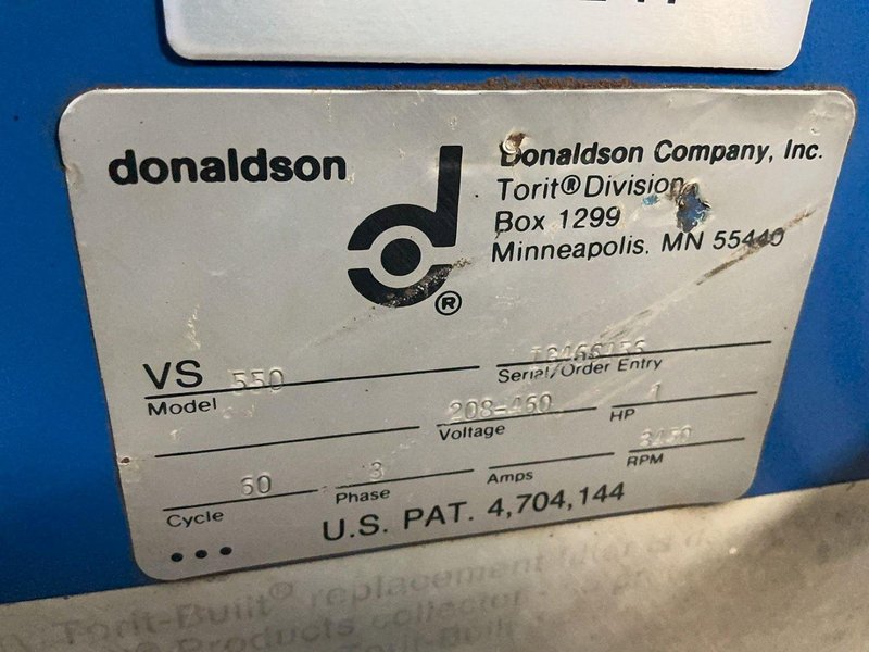 DONALDSON TORIT 1 HP DUST COLLECTOR   -  VS550