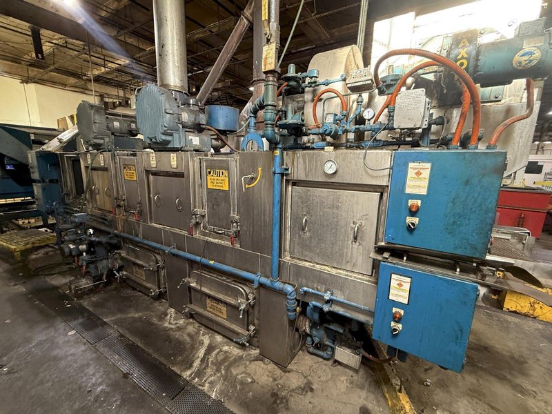 24" WIDE BELT CAE RANSOHOFF 3-STAGE STAINLESS STEEL BELT CONVEYOR PARTS WASHER, WITH RUST INHIBITOR APPLICATION: YOBRO #25378