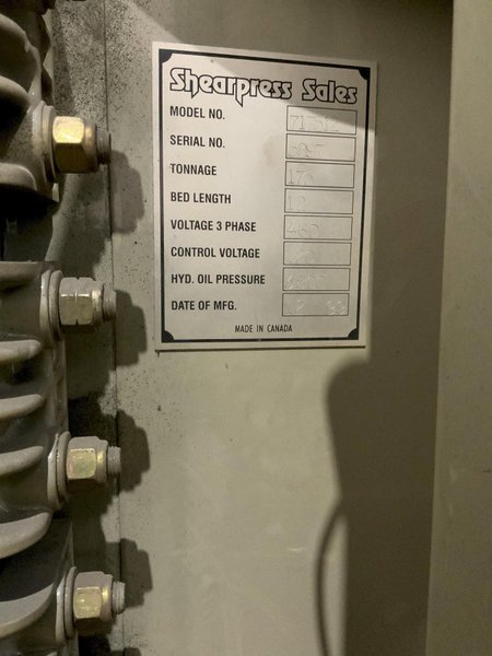175 TON X 12' ACCURPRESS HYDRAULIC PRESS BRAKE: STOCK #81406