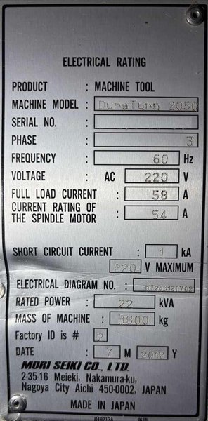 Mori Seiki DuraTurn 2050 CNC Turning Center – Lathe