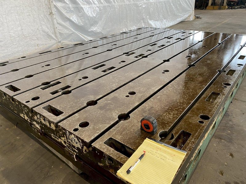 96&quot; X 144&quot; X 12&quot; GIDDINGS AND LEWIS T-SLOTTED FLOOR PLATE: STOCK #15719