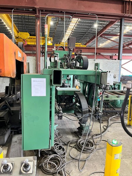 Peddinghaus PCD-1100/3B 3-Head Automated Beam Drill Line, 2018 – Power Conveyor, Transfer Table, Horizontal Band Saw