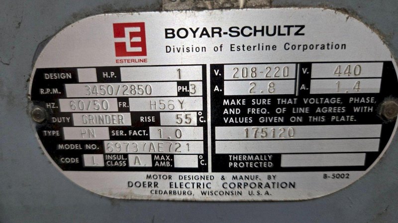 BOYAR SCHULTZ ROTARY SURFACE GRINDER USED