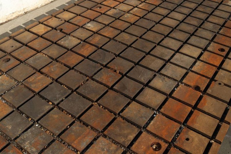 78" X 144" X 4-1/2" SOLID STEEL T SLOTTED PLATE: STOCK #73341