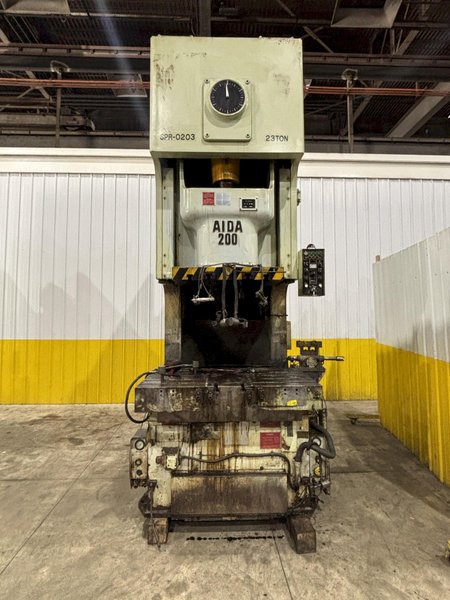 220 TON AIDA MODEL #NC1-200(2) GAP FRAME PRESS, WITH 9.84&quot; STROKE: STOCK #22201