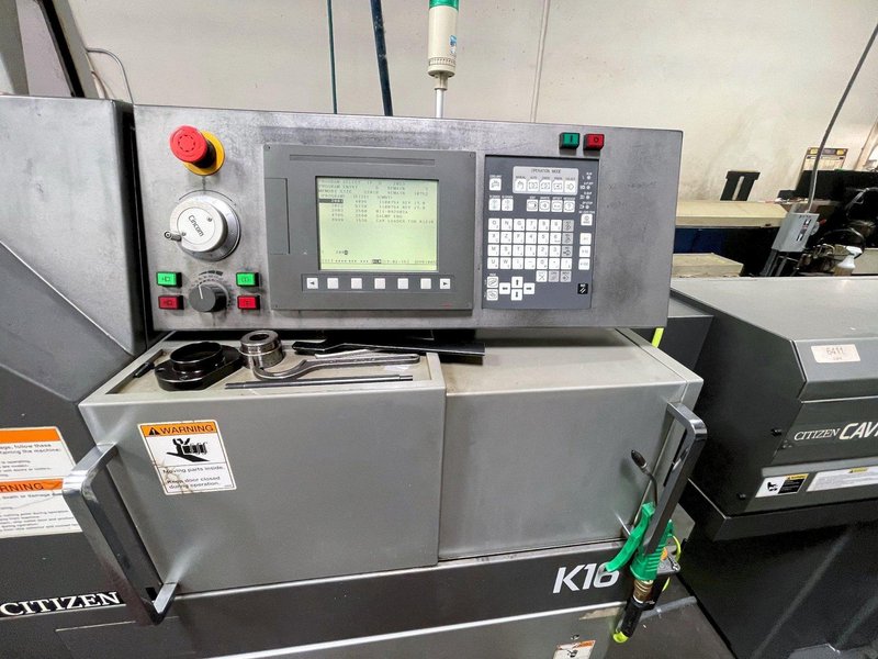 Citizen K16 (1F7P) CNC Swiss Lathe 2008 with: Fanuc 31i CNC Control and 12' CAV16-IS Barfeeder