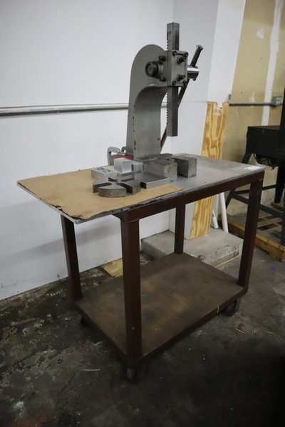 Arbor Press on Steel Cart, 6.5&quot; Throat, 12&quot; Ram Travel- Auction Item