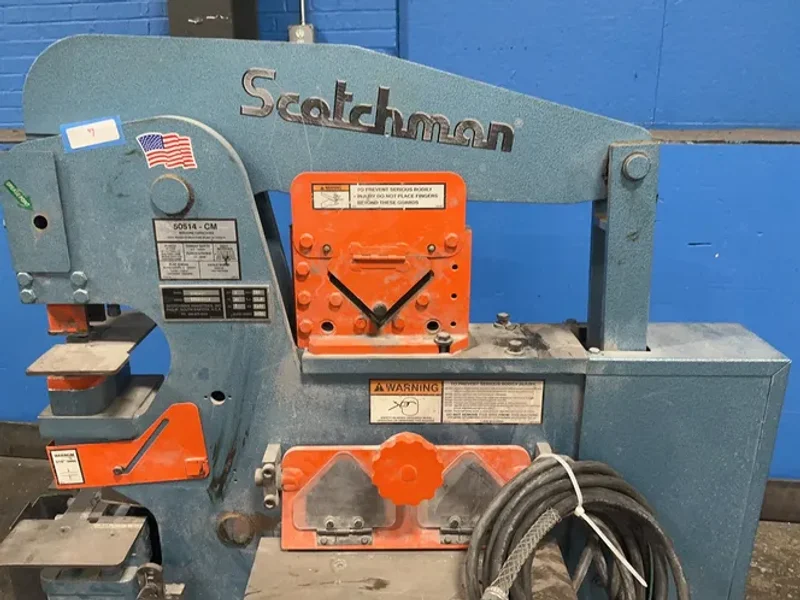 SCOTCHMAN INDUSTRIES, INC. 6” THROAT, 1” PUNCH STROKE HYDRAULIC IRONWORKER  -  50514CM