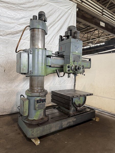 5' X 15" WEBO RADIAL ARM DRILL. STOCK # 0222126