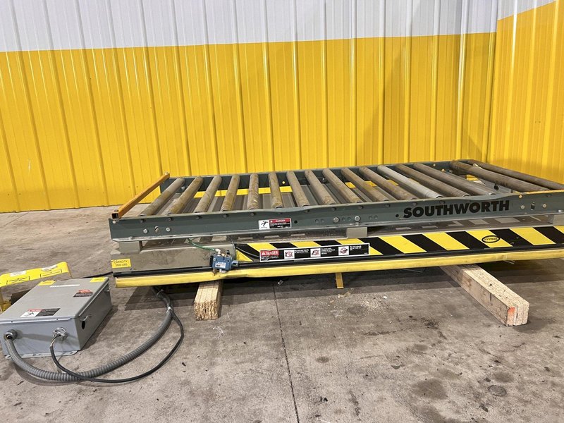 4,000 LB X 72" X 36" SOUTHWORTH MODEL #LS4-36 HYDRALUIC LIFT TABLE WITH ROLLER TOP: STOCK #20903