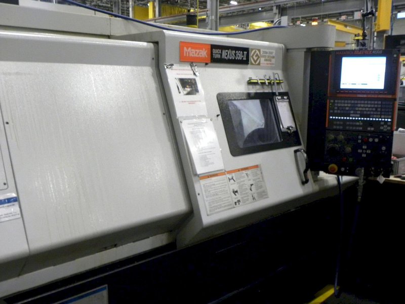 Mazak QTN 350-II CNC Lathe, 2008- 15″ Kitagawa Chuck, 4.6″ Through-Hole, Tool Pre-Setter
