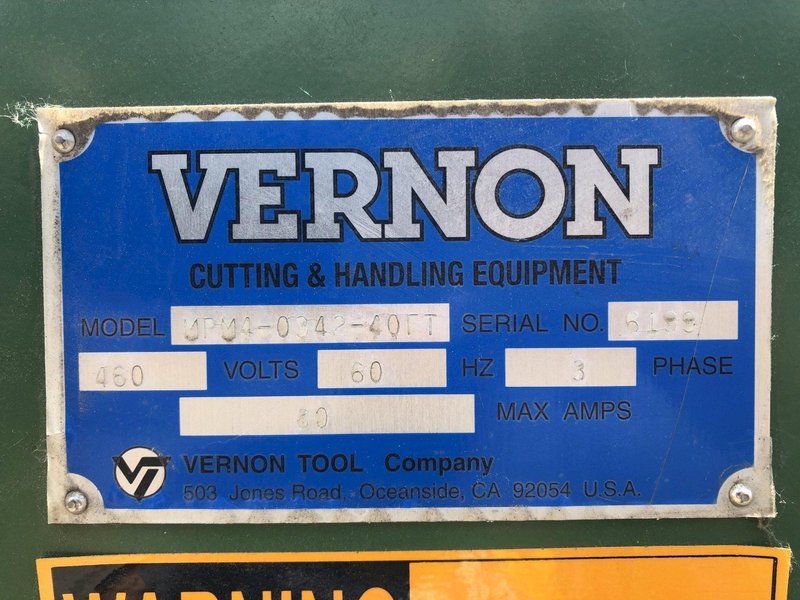 42" DIAMETER VERNON TOOL MODEL #MPM4-0342 4-AXIS CNC PLASMA PIPE CUTTING PROFILER SYSTEM: STOCK #21911