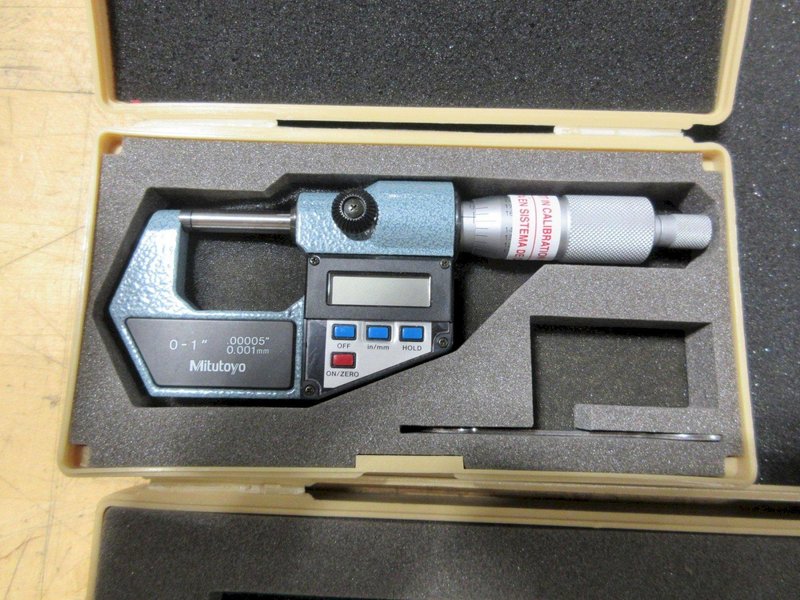 Digital Micrometers 0-1" &amp; 1-2" Travel Ranges, Various Brands, Mitutoyo, Starrett, SPI and Others- Auction Item