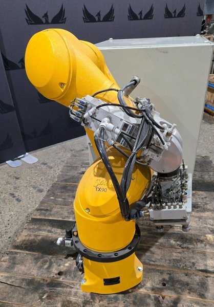 STAUBLI TX90 ROBOT ARM WITH CABINET – NO TEACH PENDANT USED