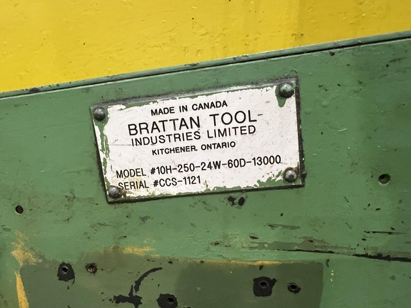 24&quot; BRATTAN MODEL #10H-250-24W-60D-13000 MOTORIZED COIL STRIP STRAIGHTENER: STOCK #20252