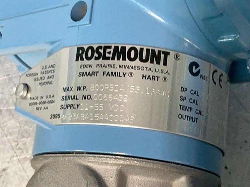 ROSEMOUNT 800PSIG PRESSURE TRANSMITTER  -  3095MA2CABA15AA001AB
