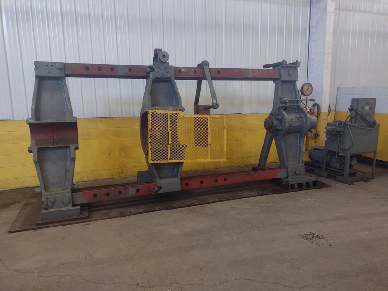 250-TON WATSON–STILLMAN INCLINED HYDRAULIC WHEEL PRESS / BEARING PRESS. STOCK # 0342825