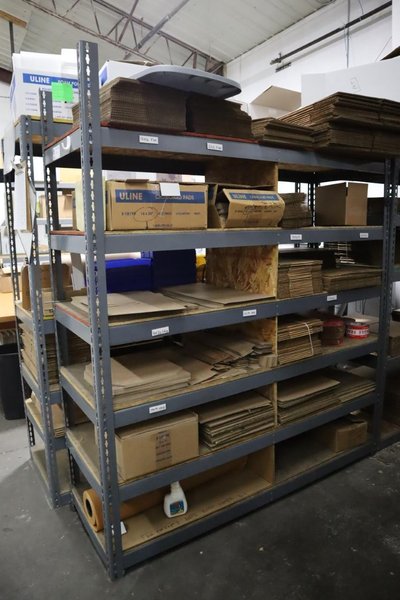 (6) Adjustable Shelving Units with Shelves - NO CONTENTS- Auction Item