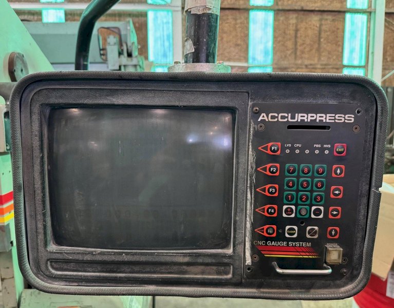 100 Ton Accurpress Hydraulic Press Brake 710012, 12&#039; O.A., 10&#039;6&quot; B.H., CNC Gauge