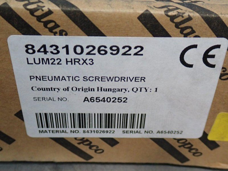 ATLAS COPCO PNEUMATIC SCREWDRIVER  -  LUM22 HRX3