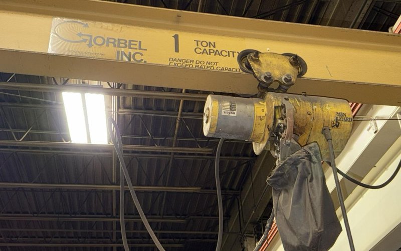12" X 12' X 12' 1-TON GORBEL JIB CRANE. STOCK # 0546026