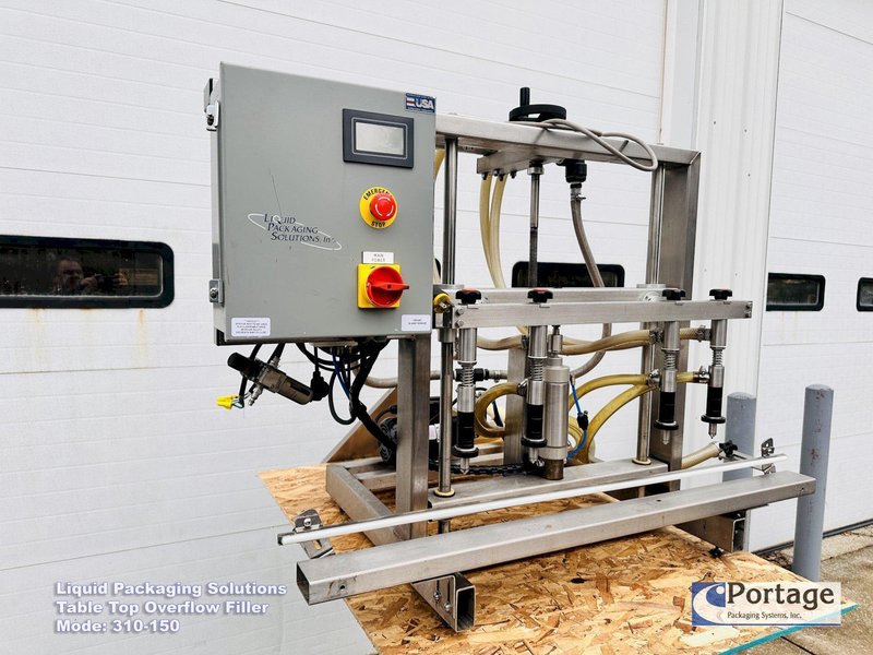 Liquid Packaging Solutions Model: 310-150  ||  Semi-Automatic Table Top Overflow Filler