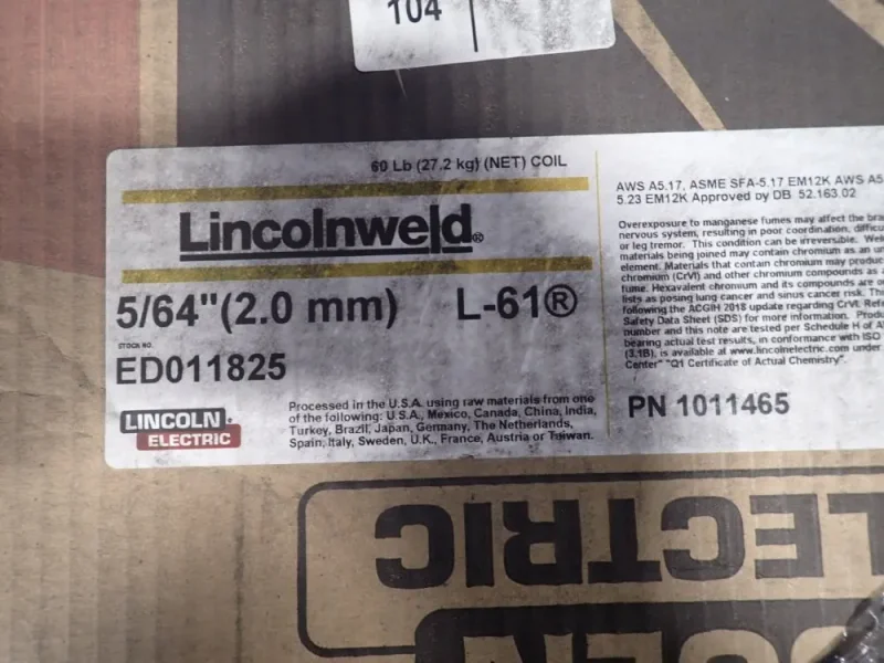 LINCOLN ELECTRIC 5/64" WELDING WIRE   -  ED011825