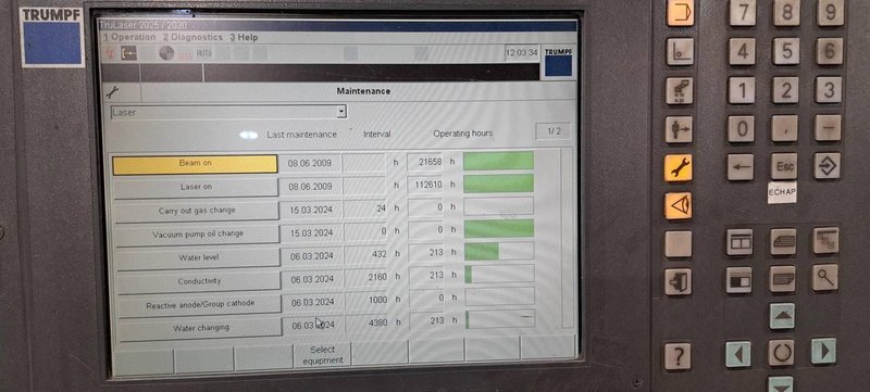 3200 Watt Trumpf TruLaser 2030 Laser, 2009 – 5′ x 10′