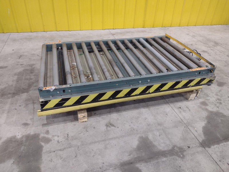 3500 LB X 60" X 36" SOUTHWORTH HYDRAULIC SCISSOR LIFT TABLE WITH ROLLER TOP: STOCK #20931