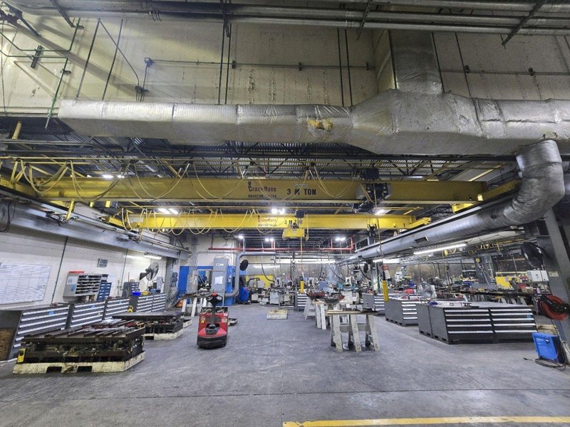 3 TON X 35' CRANEMANN SINGLE GIRDER OVERHEAD BRIDGE CRANE W/ DETROIT ELECTRIC HOIST: STOCK #23442