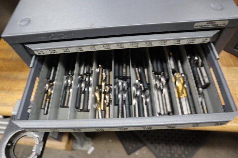 Huot Fractional Stub Drill Index 3 Drawer with Contents- Auction Item