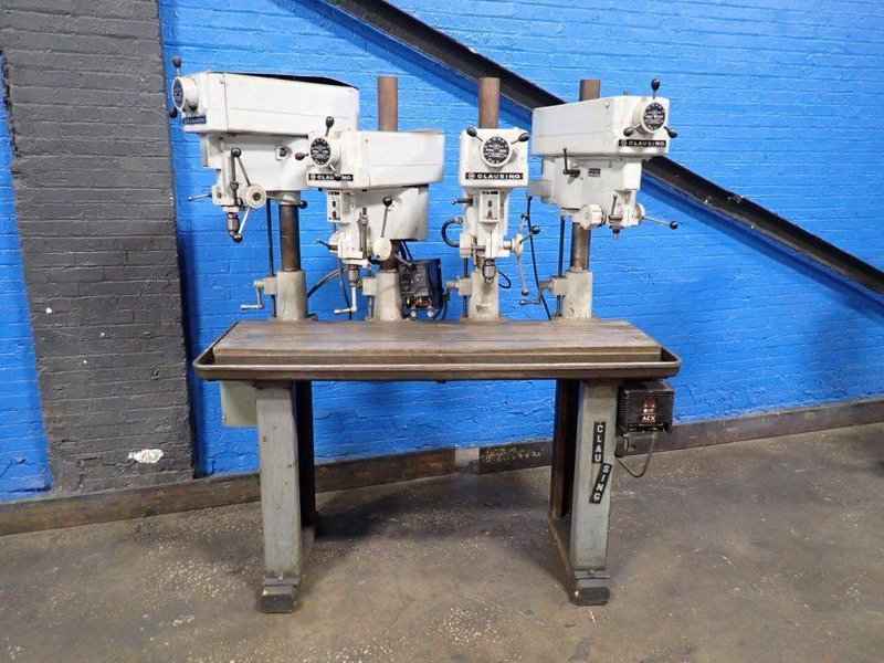 CLAUSING 14" 4 HEAD DRILL PRESS STATION  -  1666