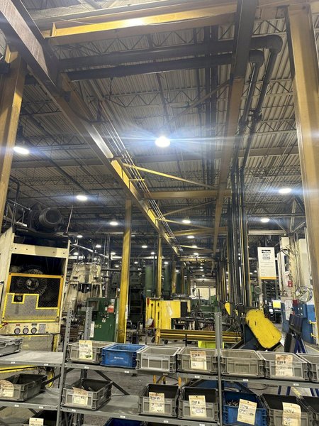 3 TON X 14&#039; WIDE X 130&#039; LONG MPH / BUDGIT OVERHEAD FREE STANDING CRANE SYSTEM: STOCK #20675
