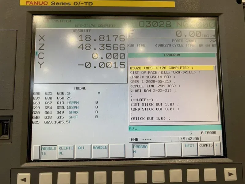 USED JOHNFORD MODEL SL650 4-AXIS CNC LATHE, Year: 2013