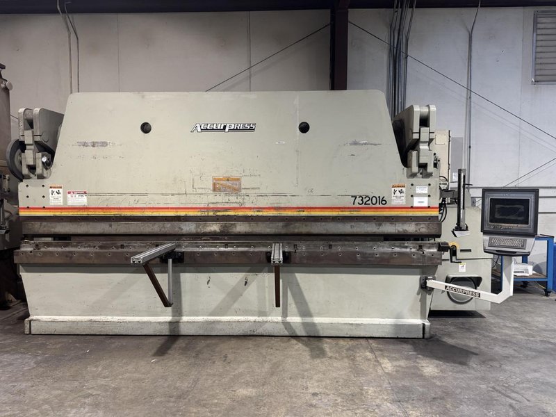 320 ton X 16′ Accurpress 732016 CNC Press Brake, 2006 – 2 axis back gage,  manual crowning block